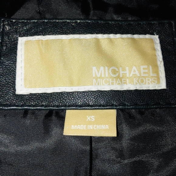 Michael Kors Black Leather Jacket - Picture 3 of 3